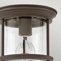 Hinkley Hadrian 1 Light Flush Mount Oil Rubbed Bronze with Glass IP44 - thumbnail 3