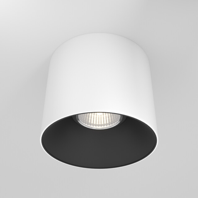 Maytoni Alfa LED Surface Mounted Downlight White, Black, 10cm 3000K