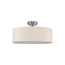 Baymont Polished Chrome 3 Light E27 Drop Flush, With 45cm x 15cm Dual Faux Silk Shade, Nude Beige/Moonlight - thumbnail 5