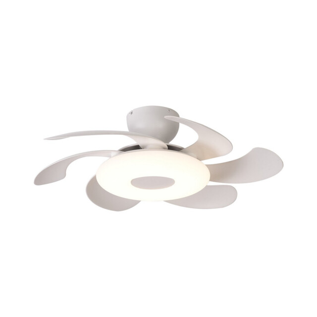 Flowers 24W LED Dimmable Ceiling Light With Built-In 25W DC Reversible Fan, Remote Control 2700-5000K, 2900lm, White - image 1