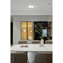 Flowers 24W LED Dimmable Ceiling Light With Built-In 25W DC Reversible Fan, Remote Control 2700-5000K, 2900lm, White - thumbnail 3