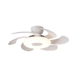 Flowers 24W LED Dimmable Ceiling Light With Built-In 25W DC Reversible Fan, Remote Control 2700-5000K, 2900lm, White