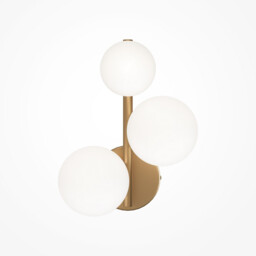 Maytoni Dallas Modern 3 Light Wall Lamp Gold, Matte White Shade, G9