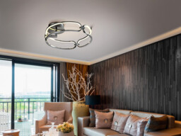 Colette Modern Stylish Dimmable LED Designer Flush Light Chrome with Remote Control - thumbnail 2