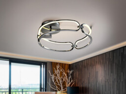 Colette Modern Stylish Dimmable LED Designer Flush Light Chrome with Remote Control - thumbnail 1