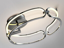 Colette Modern Stylish Dimmable LED Designer Flush Light Chrome with Remote Control - thumbnail 3