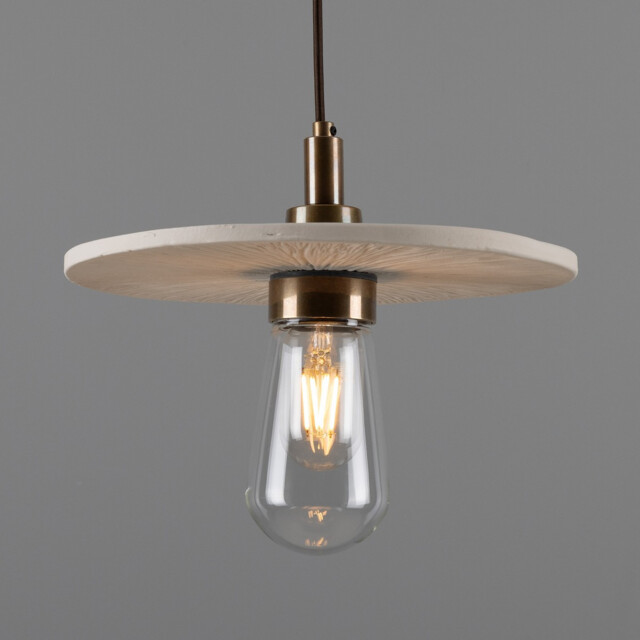 Bog Bathroom Oak, Matte White Striped, Antique Brass, IP44 - image 1