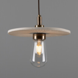 Bog Bathroom Oak, Matte White Striped, Antique Brass, IP44 - thumbnail 1