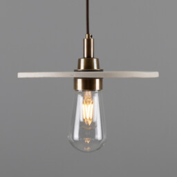 Bog Bathroom Oak, Matte White Striped, Antique Brass, IP44 - thumbnail 3