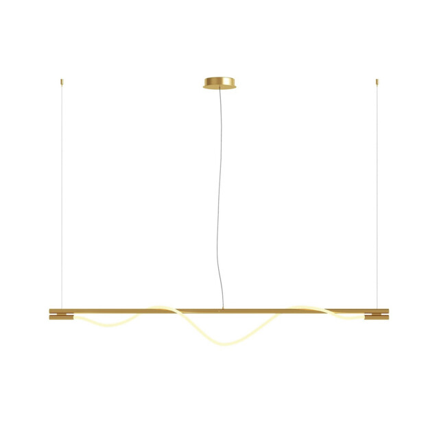 Maytoni Tau Modern Bar Pendant Ceiling Light Gold, 180cm Integrated LED 3000K - image 1