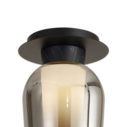 Nora Semi Ceiling, 1 Light E27, Black/Black Marble/Chrome Glass With Frosted Inner - thumbnail 5