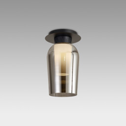 Nora Semi Ceiling, 1 Light E27, Black/Black Marble/Chrome Glass With Frosted Inner - thumbnail 2