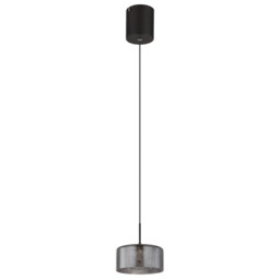 Fogsy Slim Pendant Ceiling Light Matt Black Smoke Glass Shade LED 4000K - thumbnail 2