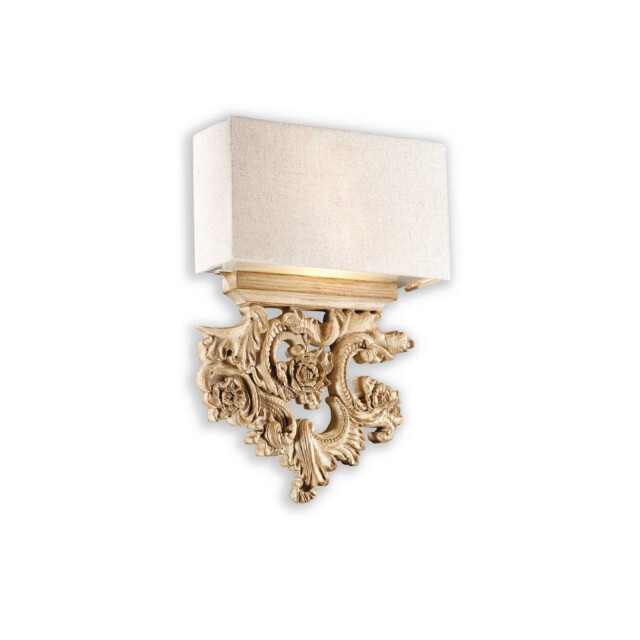 Peter  2 Light Indoor Wall Light Brown, Beige with Shade, E14 - image 1