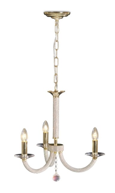 Elena Ceiling Pendant Chandelier 3 Light Gold, Crystal - image 1