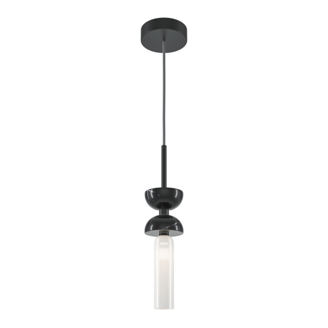 Kyoto Modern Slim Pendant Ceiling Light Black 1xG9 White Shade - image 1