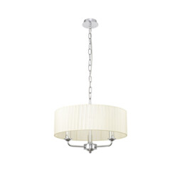Banyan 3 Light Multi Arm Pendant With 45cm x 15cm Organza Shade Polished Chrome/Cream - thumbnail 5