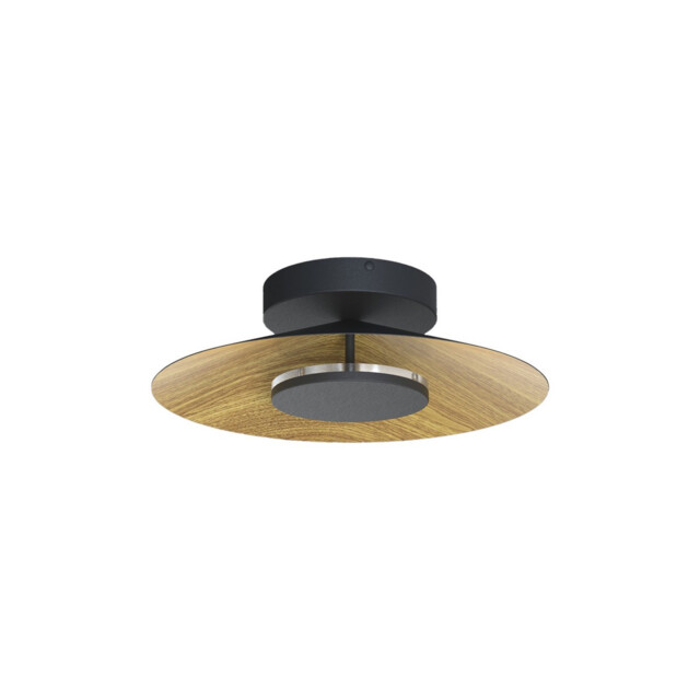 Orion Ceiling 40cm Round, 20W LED, 3000K, 1400lm, Wood/Black, 3yrs Warranty - image 1