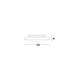 Ivi 40cm Flush Ceiling Light White Opal Glass LED E27 IP44 - thumbnail 3