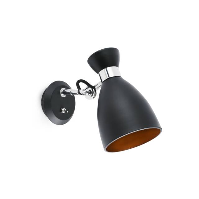 Retro 1 Light Indoor Adjustable Wall Lamp Black, Copper, E14 - image 1