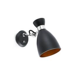 Retro 1 Light Indoor Adjustable Wall Lamp Black, Copper, E14 - thumbnail 1