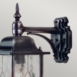 Wexford 1 Light Outdoor Wall Lantern Light Black Silver IP43, E27 - thumbnail 2