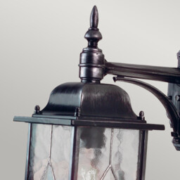 Wexford 1 Light Outdoor Wall Lantern Light Black Silver IP43, E27 - thumbnail 5