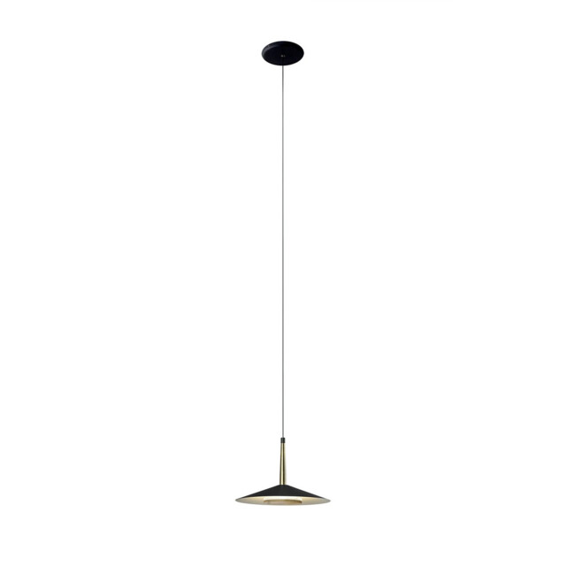 Orion 1 Light Pendant, 8W LED, 3000K, 590lm, Black/Antique Brass, 3yrs Warranty - image 1