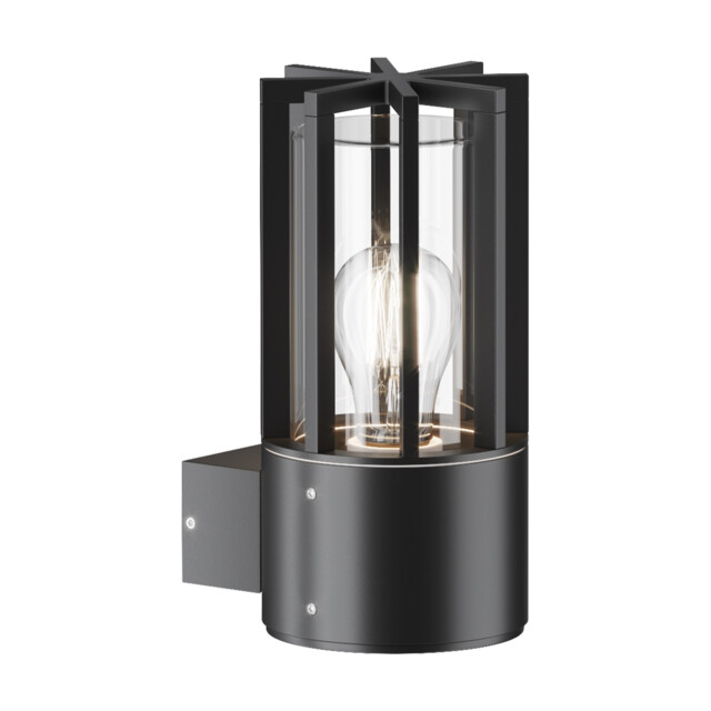 Barrel Outdoor Wall Lantern Graphite IP54 1xE27 - image 1