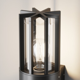 Barrel Outdoor Wall Lantern Graphite IP54 1xE27 - thumbnail 2