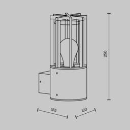 Barrel Outdoor Wall Lantern Graphite IP54 1xE27 - thumbnail 3