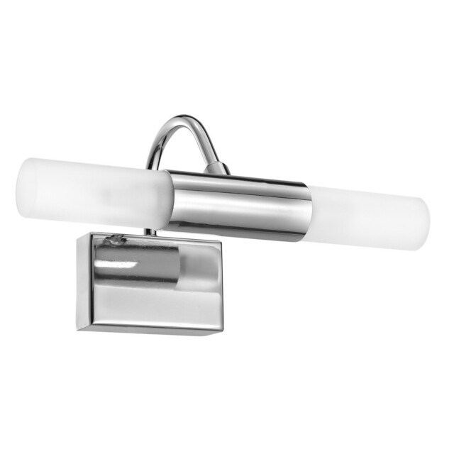 Dritto 2 Light Bathroom Wall Lamp Opal Glass Chrome Aluminium G9 IP44 - image 1