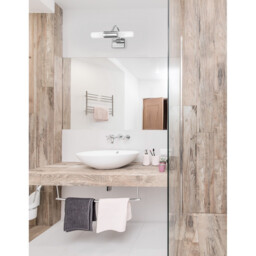 Dritto 2 Light Bathroom Wall Lamp Opal Glass Chrome Aluminium G9 IP44 - thumbnail 2