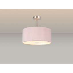 Baymont Polished Chrome E27 Semi Flush With 40cm x 18cm Dual Faux Silk Shade, Taupe/Halo Gold - thumbnail 2