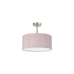 Baymont Polished Chrome E27 Semi Flush With 40cm x 18cm Dual Faux Silk Shade, Taupe/Halo Gold - thumbnail 5