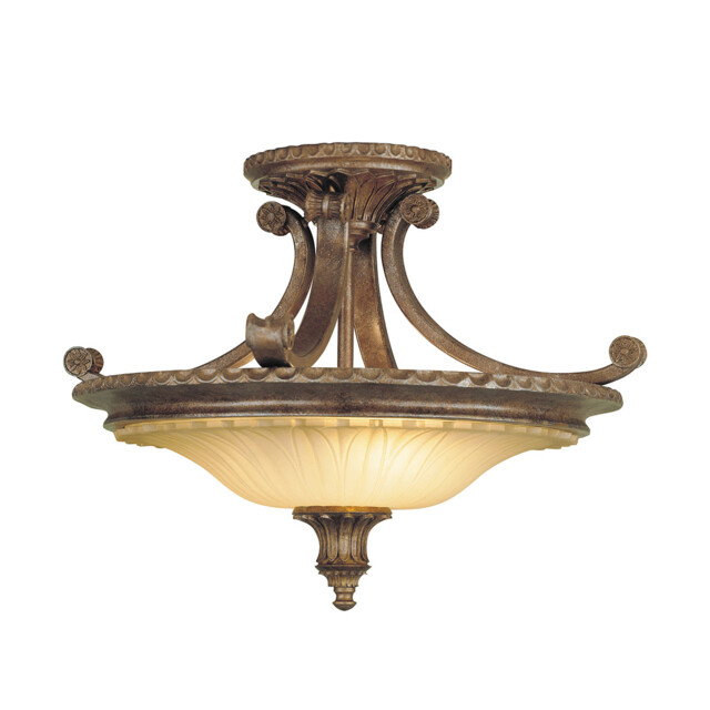 Stirling Castle 2 Light Semi Flush Ceiling Light British Bronze, E27 - image 1
