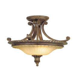 Stirling Castle 2 Light Semi Flush Ceiling Light British Bronze, E27