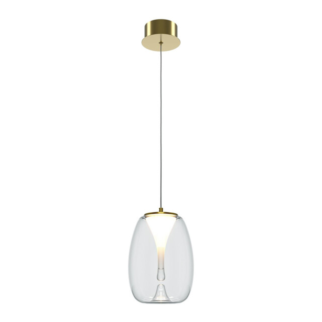Splash Modern Dome Pendant Ceiling Light Gold 3000K 620lm Glass Shade - image 1