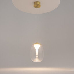 Splash Modern Dome Pendant Ceiling Light Gold 3000K 620lm Glass Shade - thumbnail 2