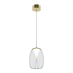 Splash Modern Dome Pendant Ceiling Light Gold 3000K 620lm Glass Shade - thumbnail 1