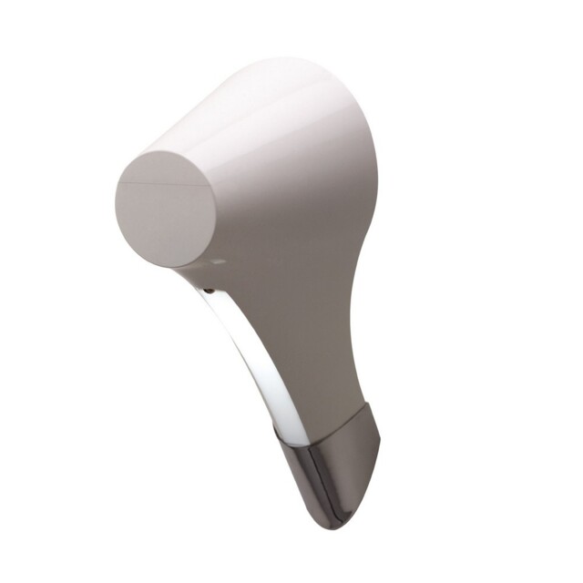Ora Wall Lamp 1 Light E27, Gloss White, White Acrylic, Polished Chrome - image 1