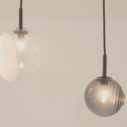 Sylion Bar Pendant Ceiling Light Black Matt -Clear Frost White & Smoked Glass 5xG9 LED - thumbnail 5