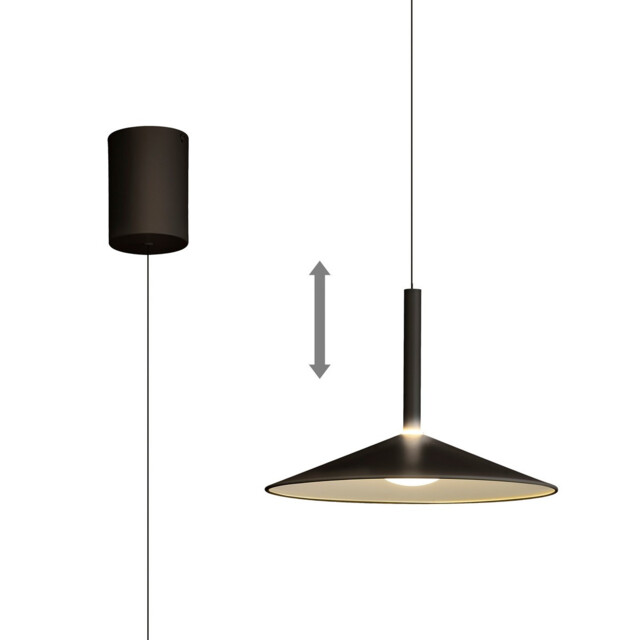 Calice 32cm Rise And Fall Pendant, 9W LED, 3000K, 800lm, Black/White, 3yrs Warranty - image 1