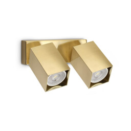 Dynamite Square Twin Ceiling Spotlight Brass 2x GU10 - thumbnail 1