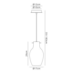 Amity Pendant 17cm Round, 1 x E27, Chrome & Smoke - thumbnail 2