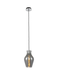 Amity Pendant 17cm Round, 1 x E27, Chrome & Smoke - thumbnail 5