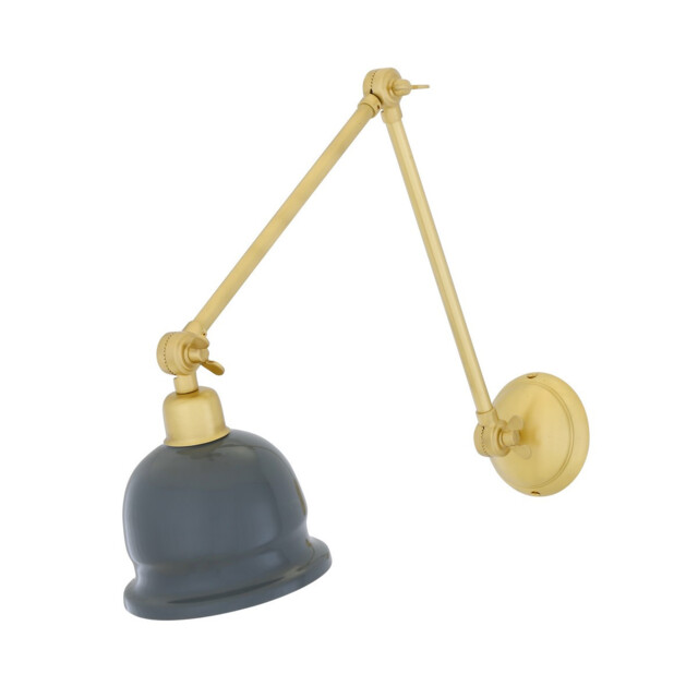 Nico Poster Light, Satin Brass, Grey Shade