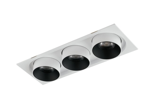 Outsider Integrated LED Adjustable Triple Recessed Downlight, White, 3000K