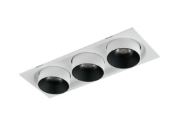 Outsider Integrated LED Adjustable Triple Recessed Downlight, White, 3000K