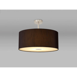 Baymont Satin Nickel E27 Semi Flush With 60cm x 22cm Faux Silk Shade, Black/White Laminate - thumbnail 2